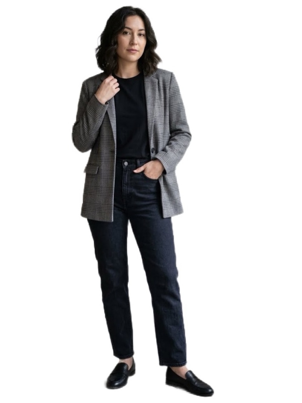 Love Tree Gray Houndstooth Blazer Size L